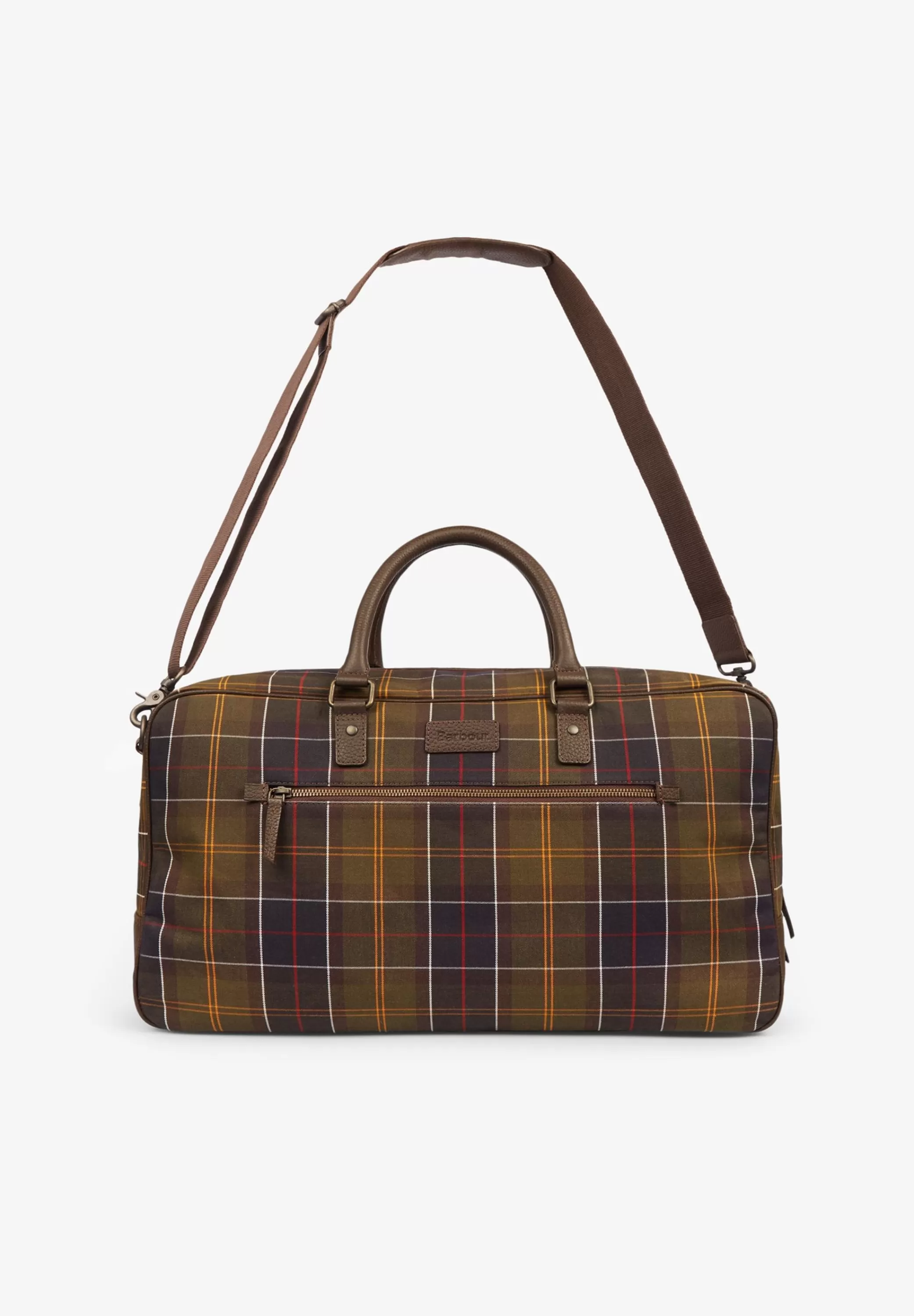 New | Bolsa De Viaje Cuero Y Tartan Hombre Bolsas Y Mochilas