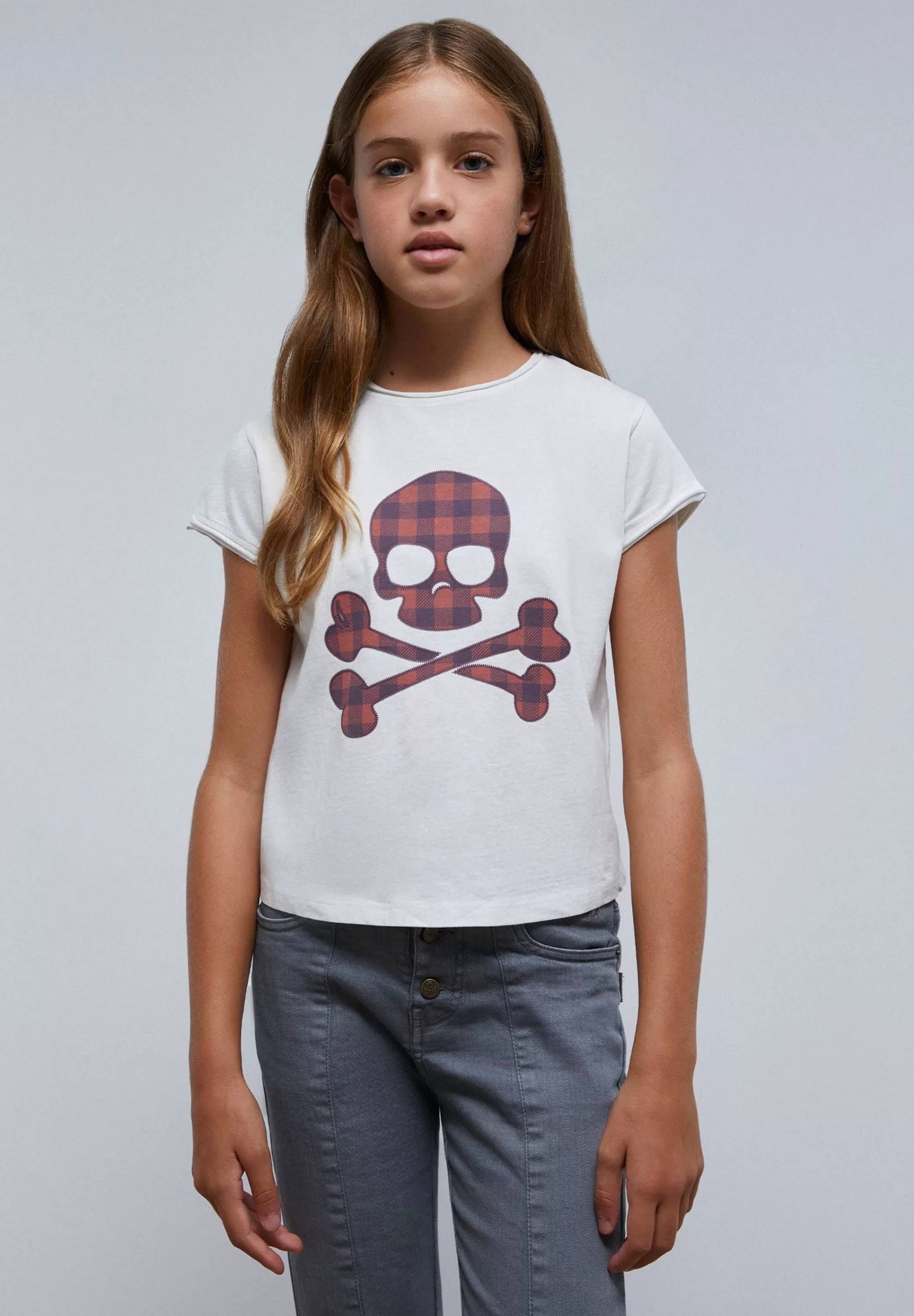 Hot Camiseta Calavera Vichy Niños Camisetas