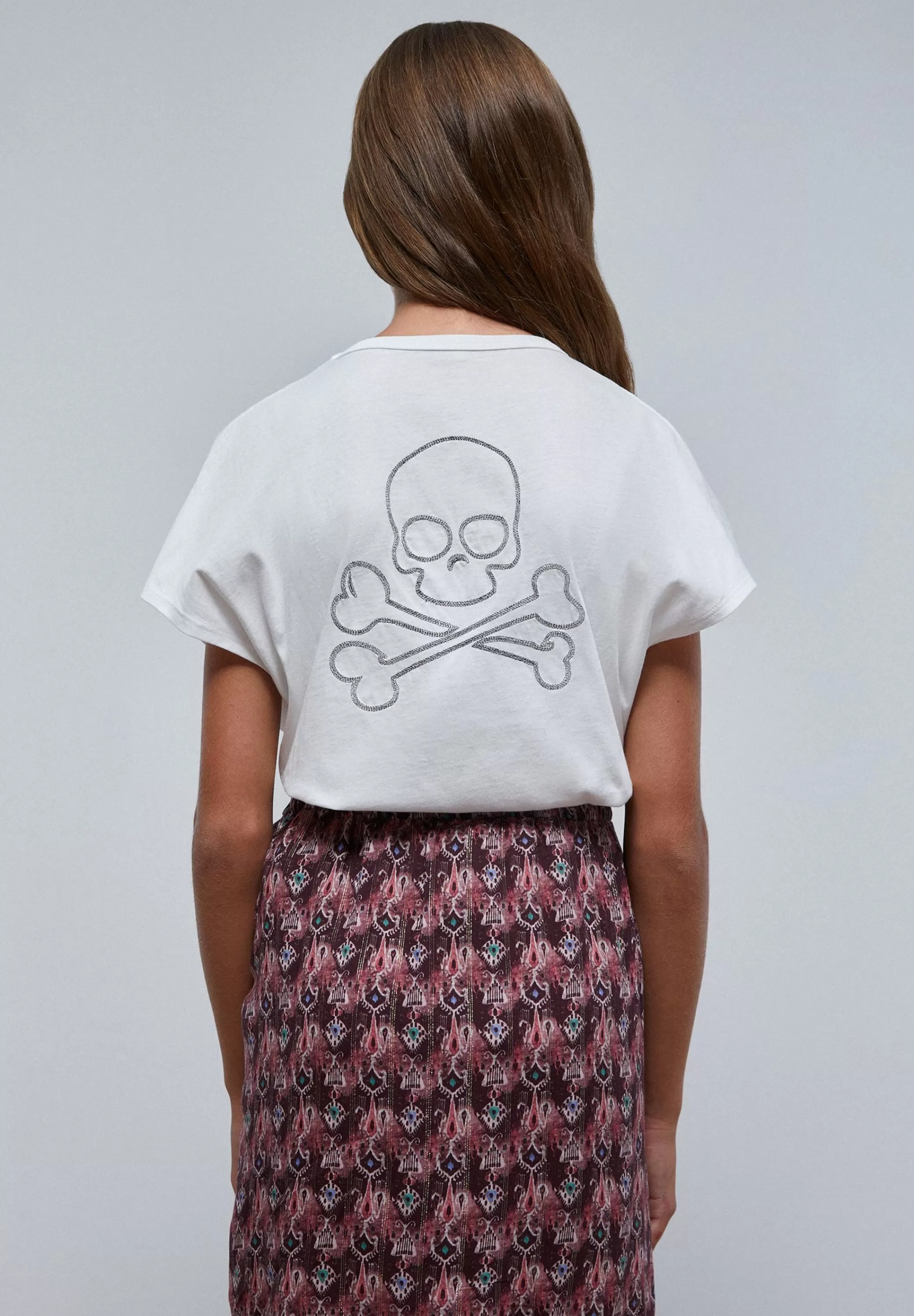 Sale Camiseta Costura Calavera Trasera Niños Mini Me