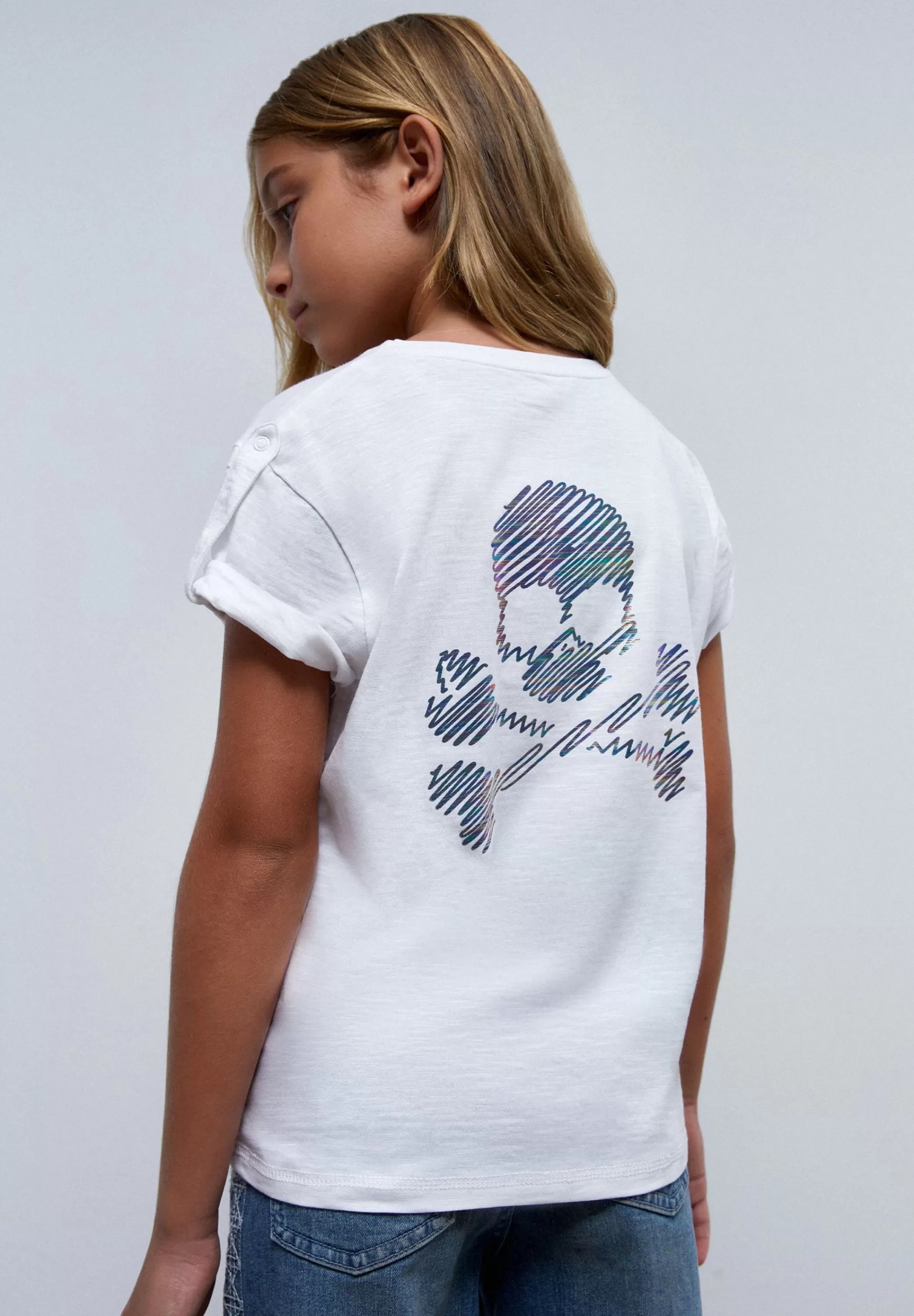 Best Camiseta Flame Calavera Trasera Niños Camisetas