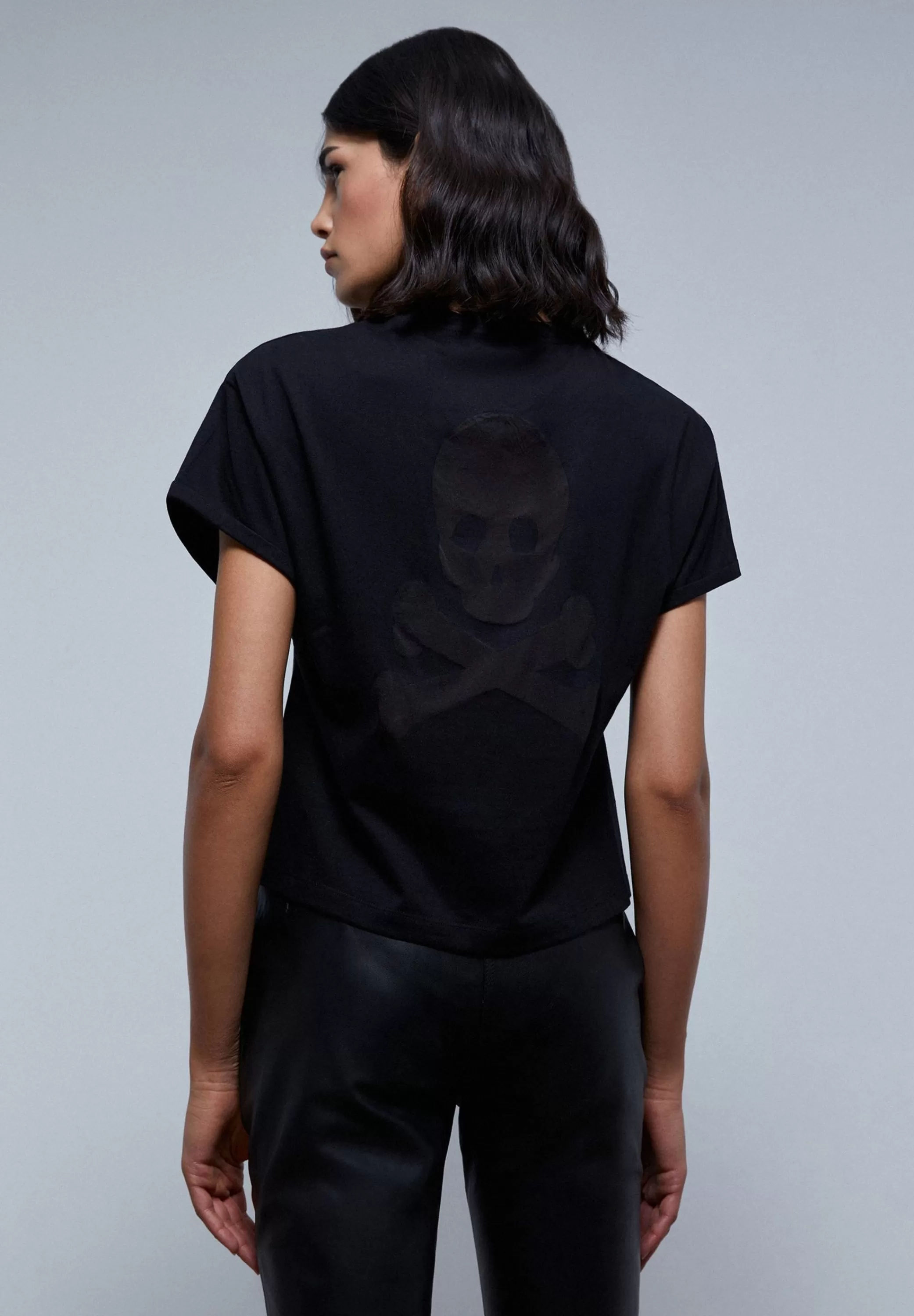 Discount Camiseta Flame Calavera Trasera Mujer Camisetas Y Tops