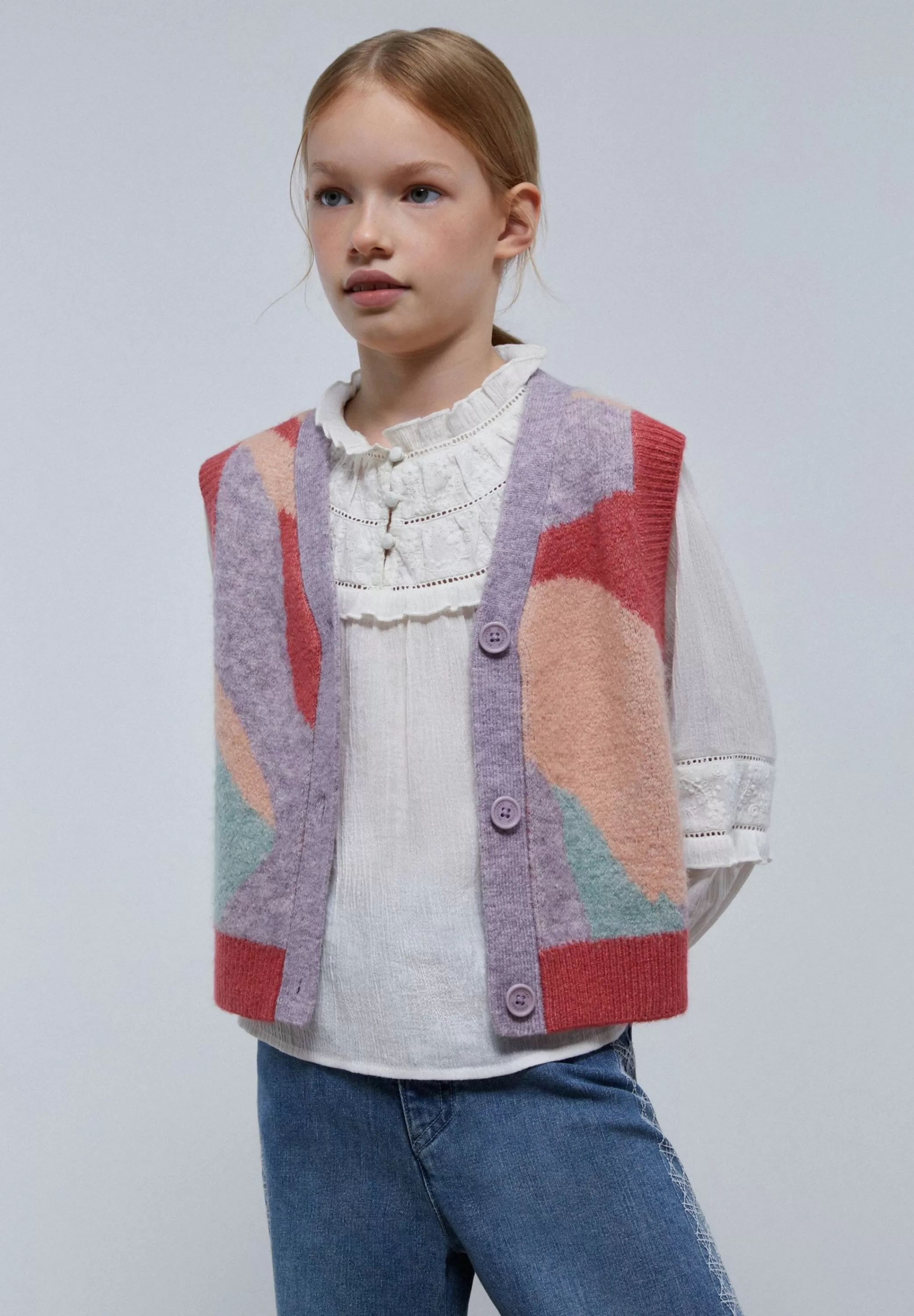 Discount Chaleco Punto Jacquard Niños Jerséis Y Cárdigans