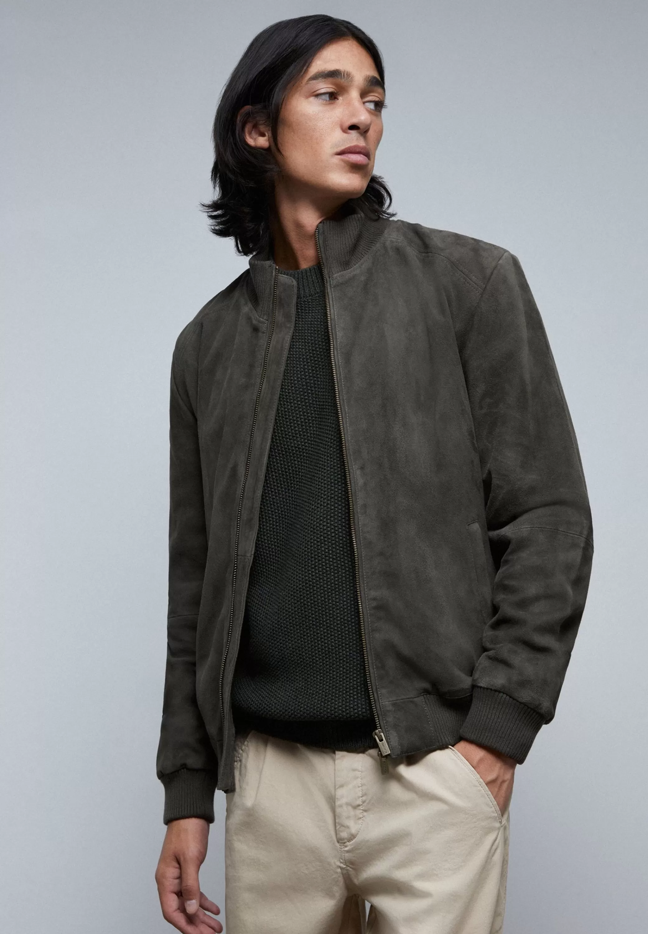 Online Chaqueta Bomber Piel Hombre Abrigos Y Chaquetas