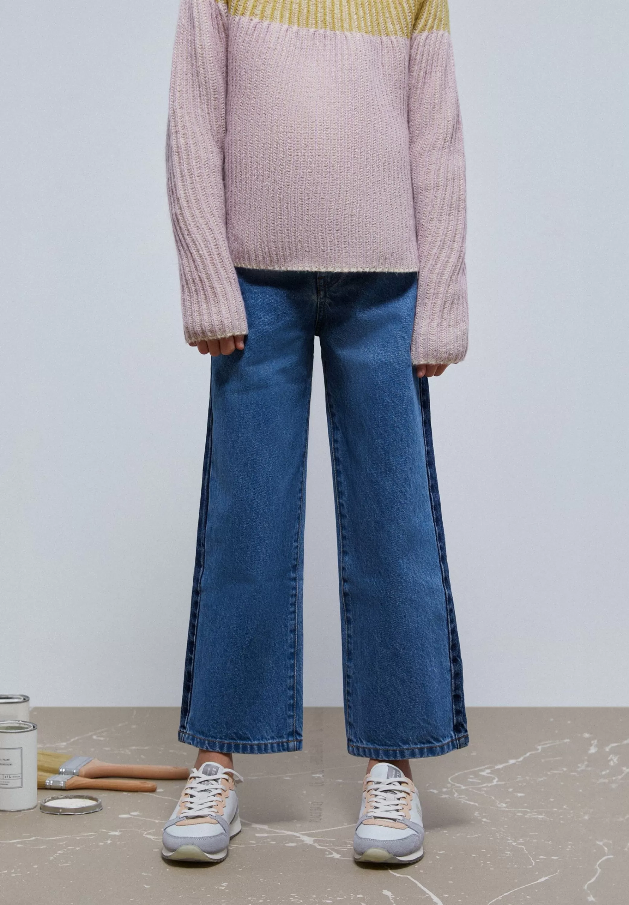 Cheap Jeans Culotte Bicolor Niños Pantalones Y Petos