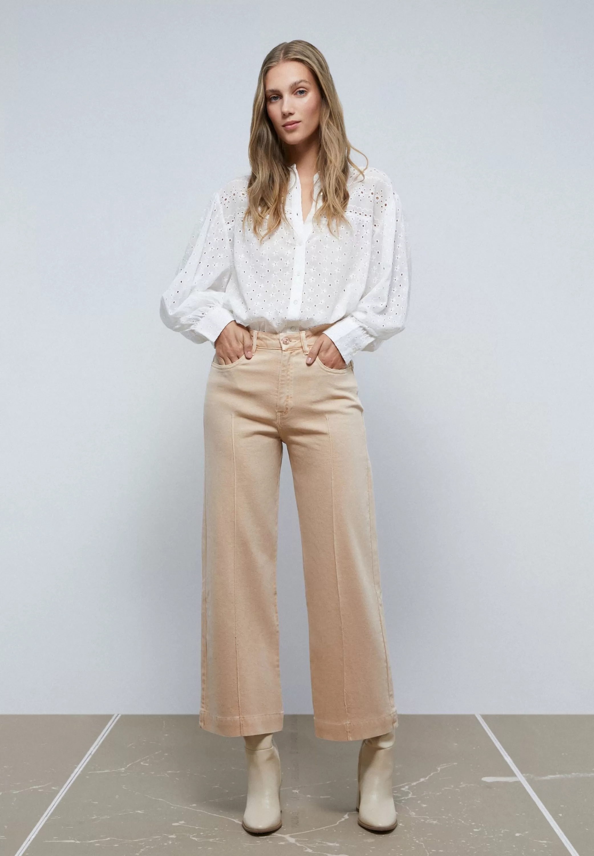 New Jeans Culotte Costuras Mujer Jeans