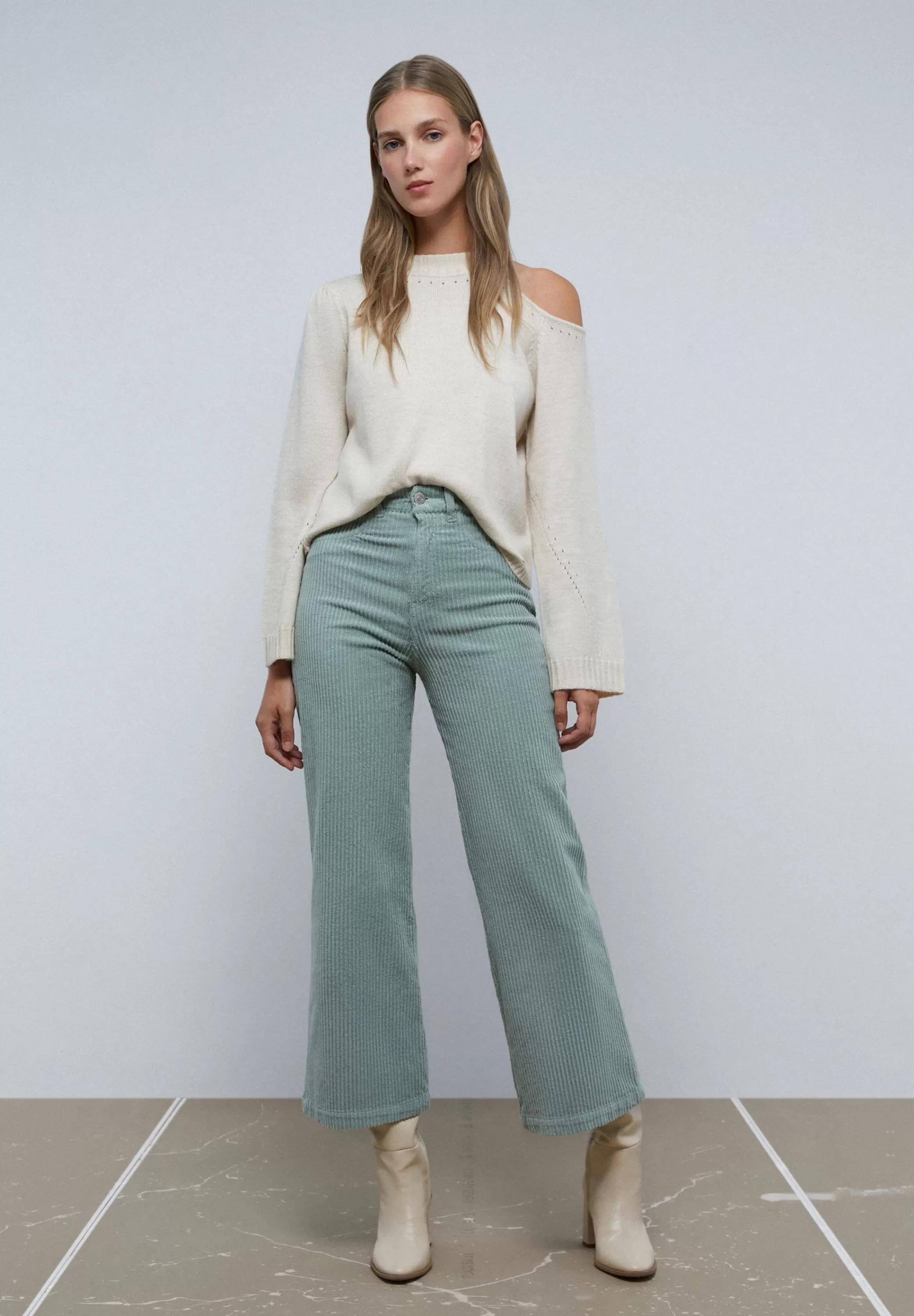 Clearance Pantalon Pana Culotte Mujer Pantalones