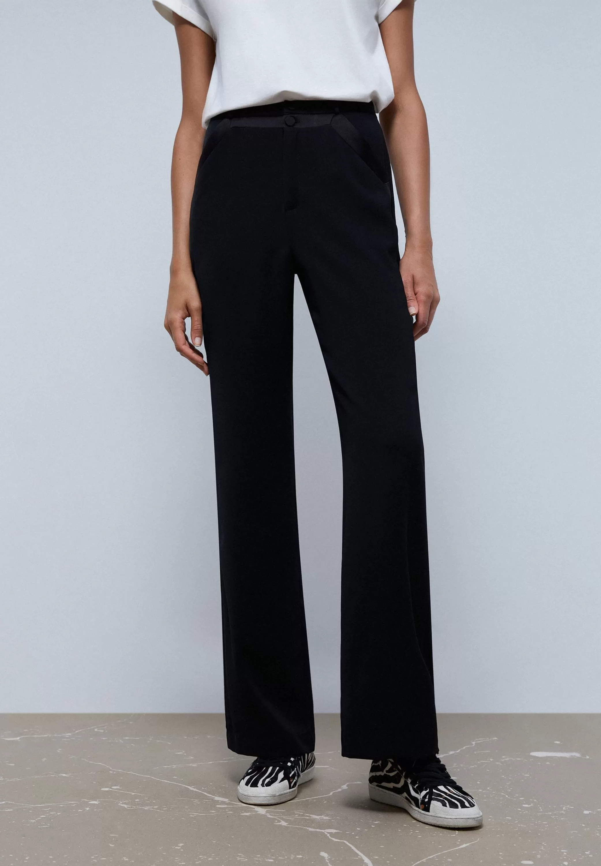 Store Pantalon Wide Leg Tipo Esmoquin Mujer Coleccion