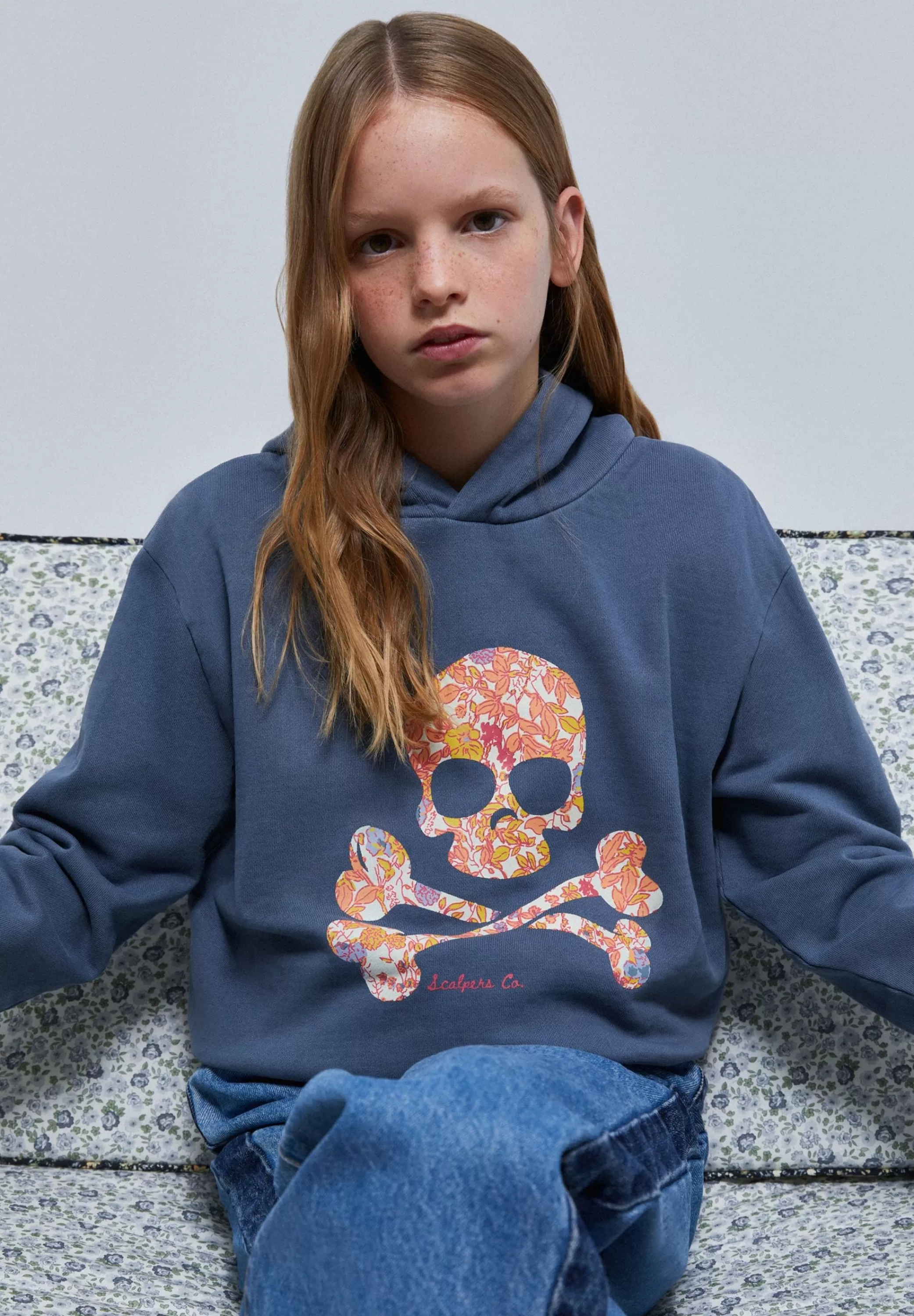 Online Sudadera Calavera Flores Niños Sudaderas