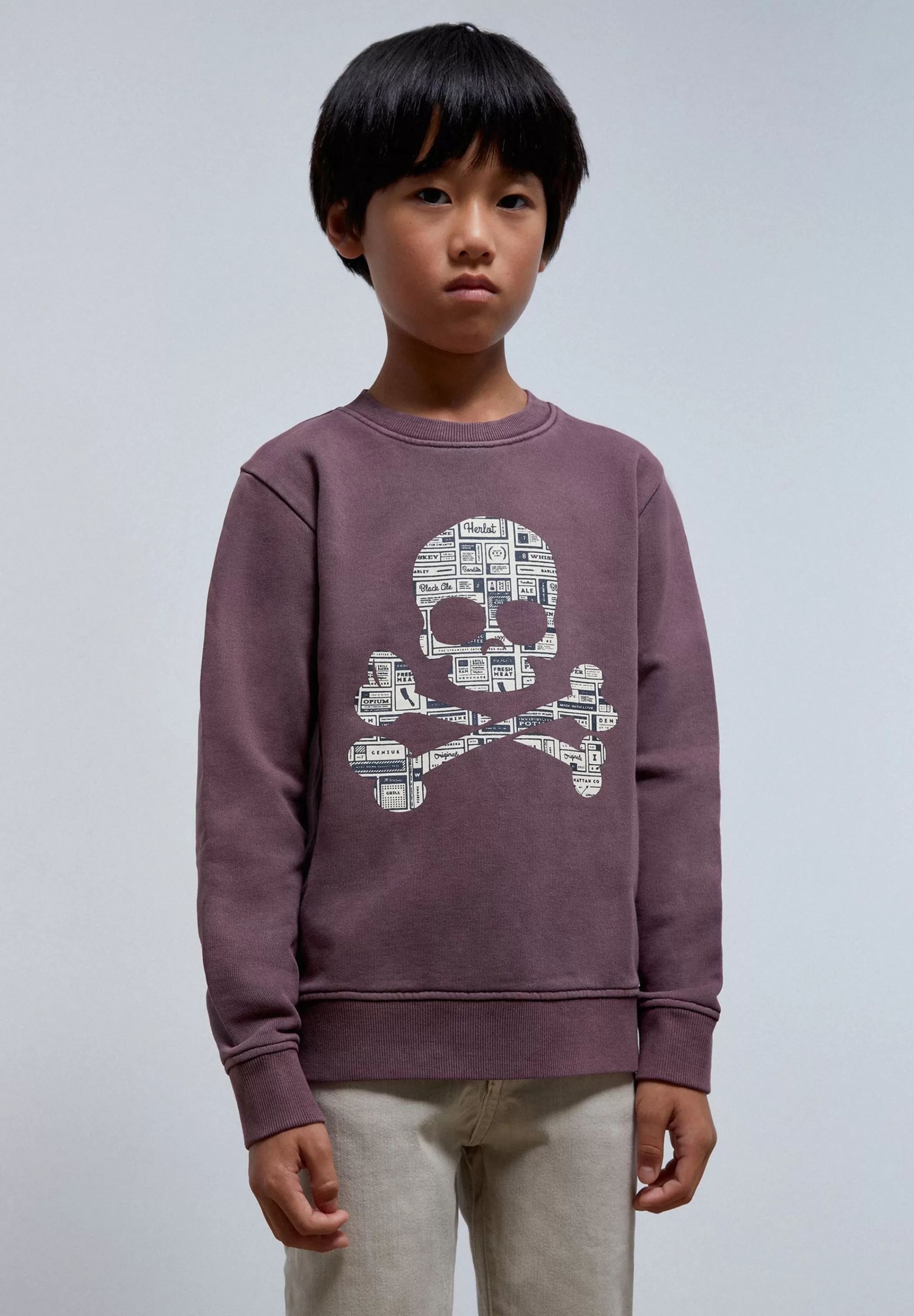 Sale Sudadera Calavera Texto Periodico Niños Sudaderas